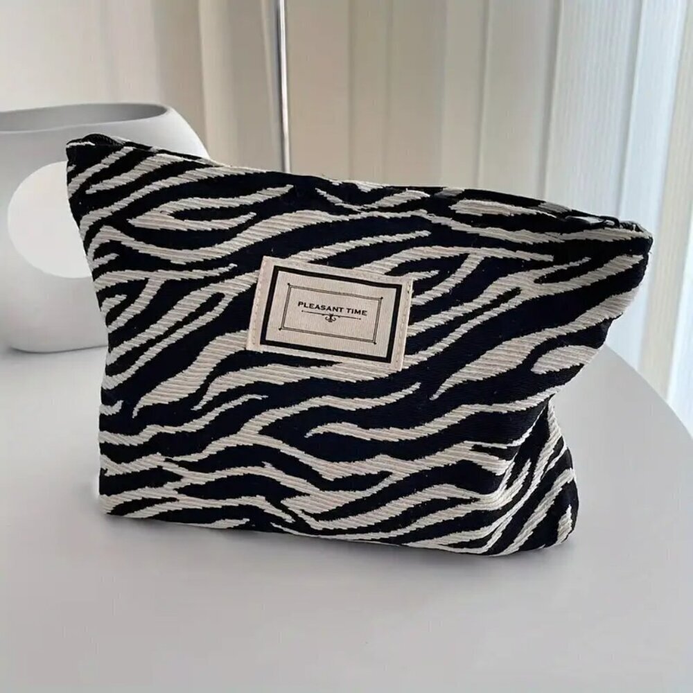 Fashionable Zebra Pattern Makeup Bag